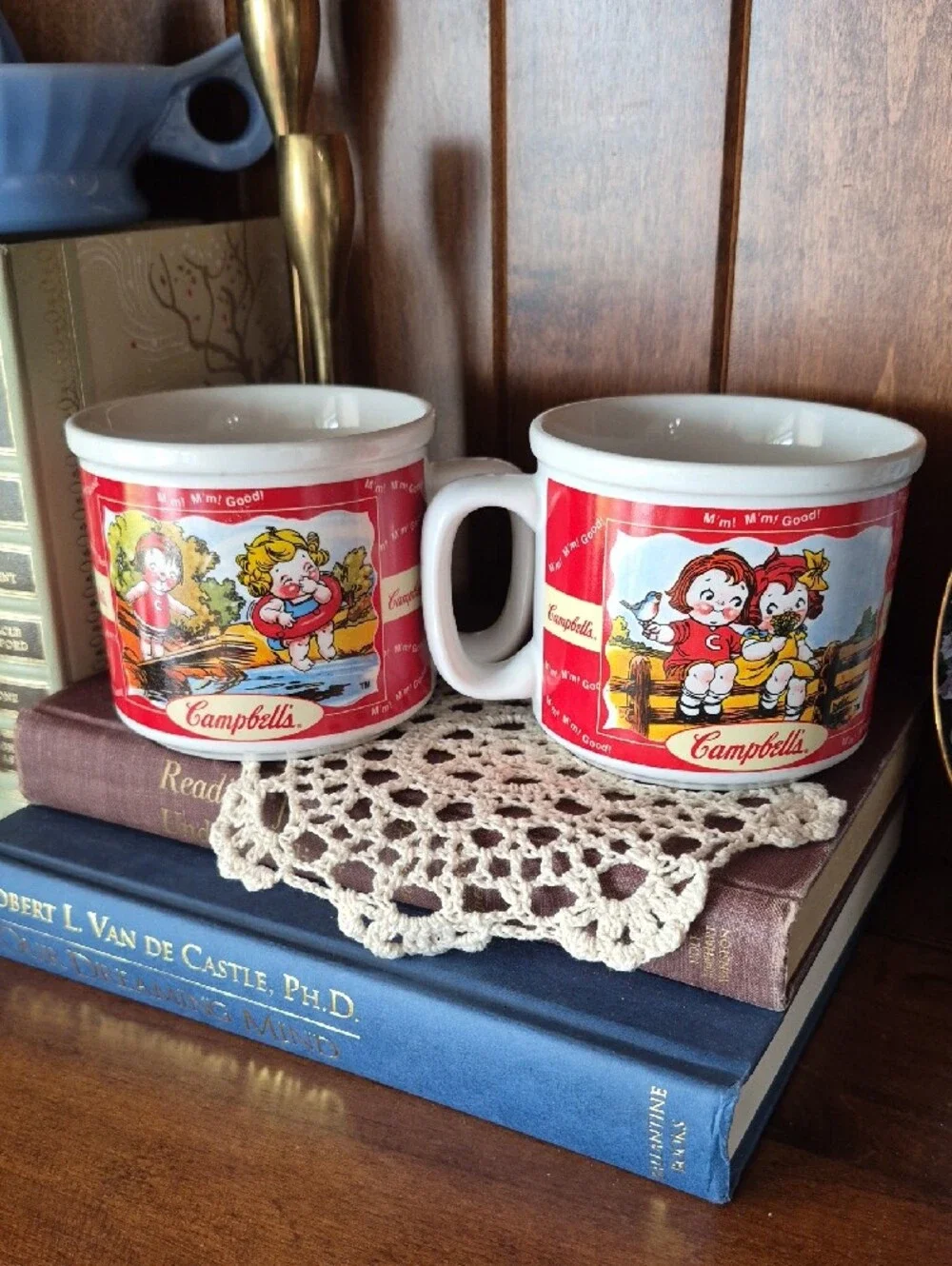 Red Vintage Campbells Soup Mugs - Set of 3